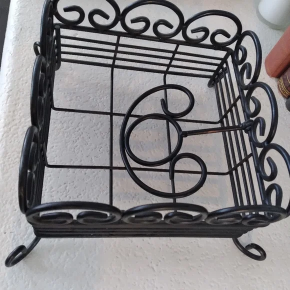 SLAH black Iron Napkin Holder EUC - Picture 3 of 4